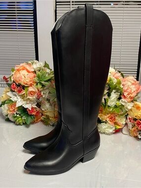 NEW Universal Thread Sommer Knee High Western Boots Black Size 6 NWT